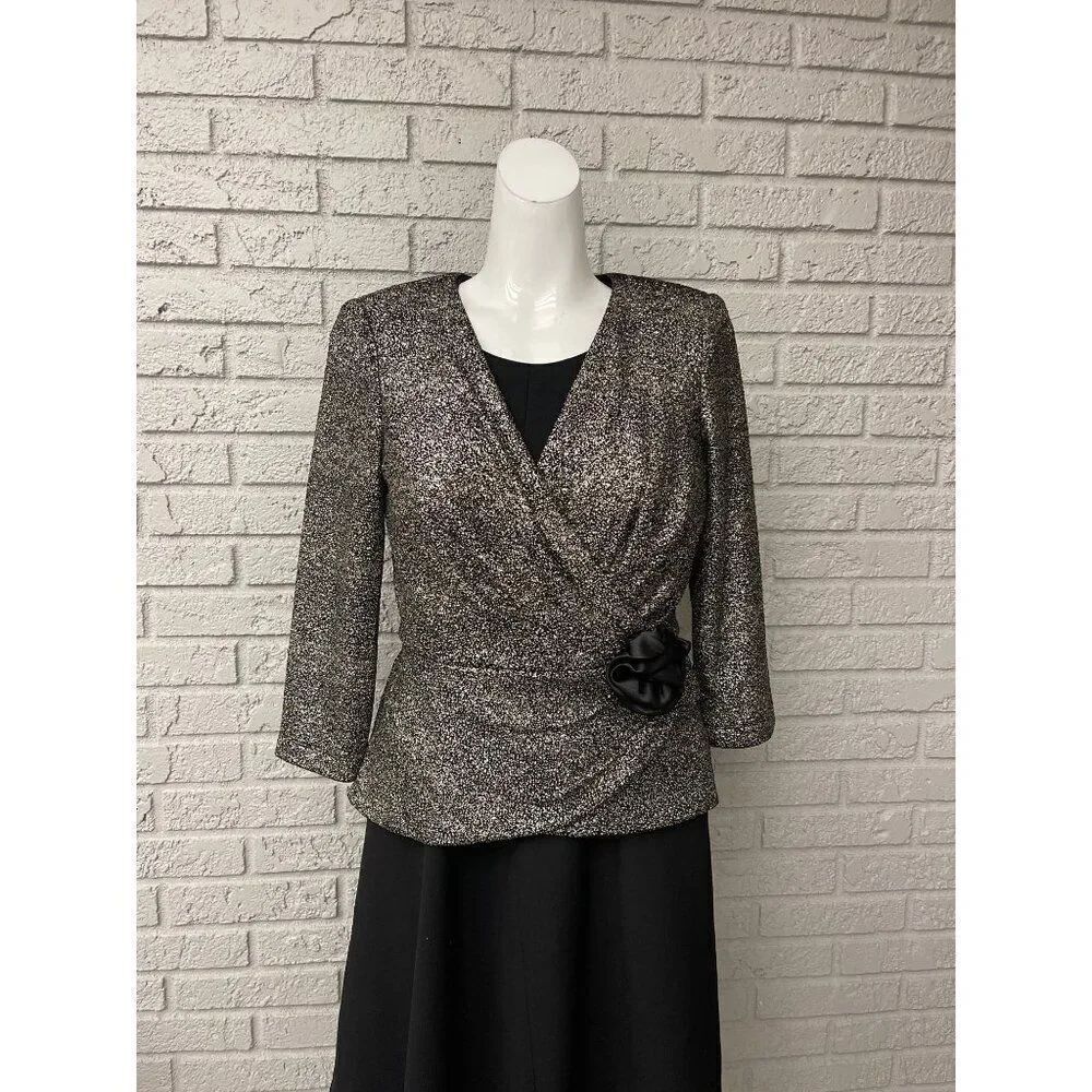 Jackie Jon New York Women Long Sleeve Peplum Top Size M